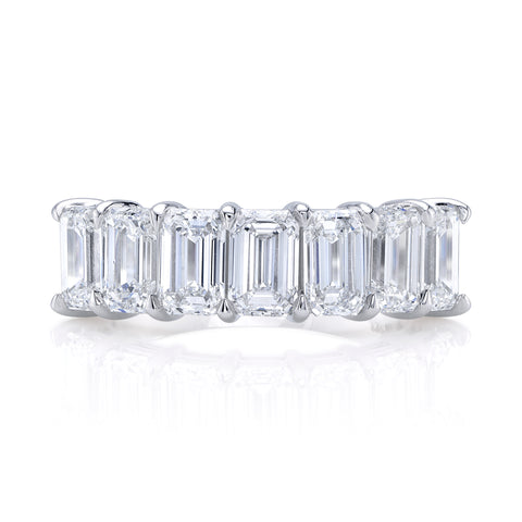 Two-Tone Bezel Diamond Curved Wedding Band