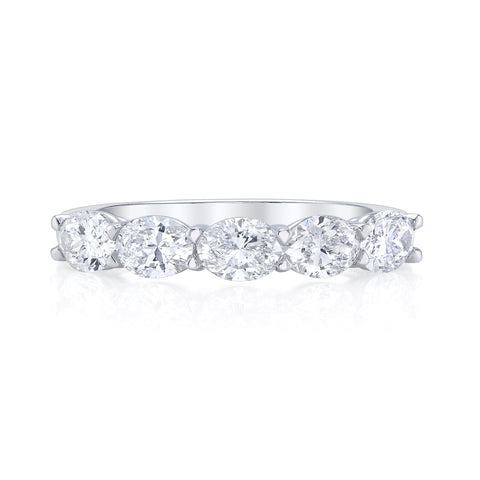 Two-Tone Bezel Diamond Curved Wedding Band