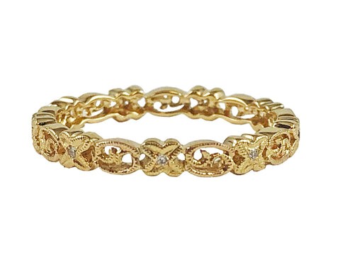 Bezel Diamond "Bubble" Ring in 18K Yellow Gold
