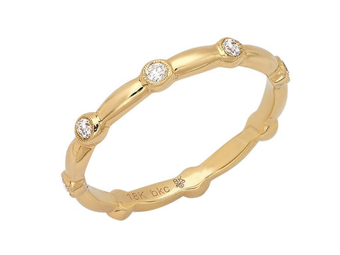 Bezel Diamond "Bubble" Ring in 18K Yellow Gold
