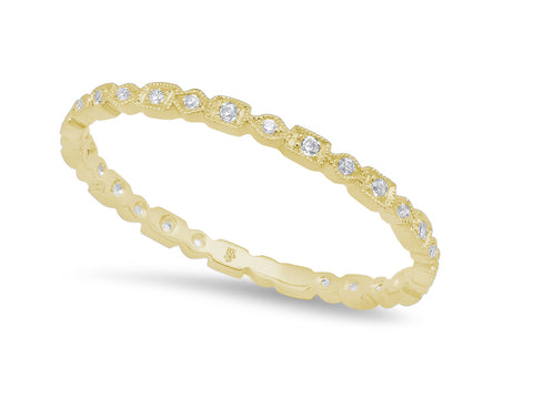 Bezel Diamond "Bubble" Ring in 18K Yellow Gold
