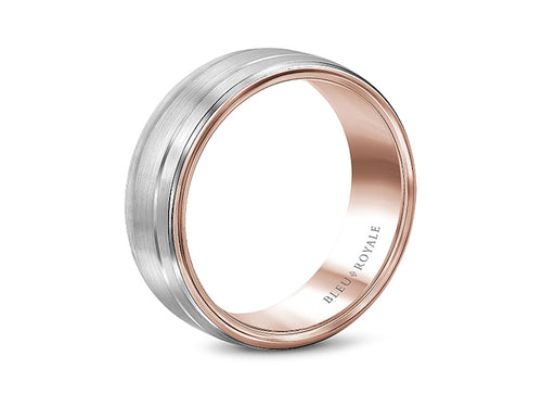 14K White and Rose Gold Men's Band at the Best Jewelry Store in Washington DC
