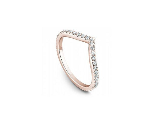 Two-Tone Bezel Diamond Curved Wedding Band