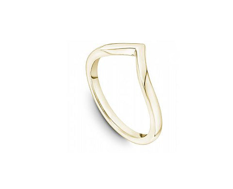 Two-Tone Bezel Diamond Curved Wedding Band