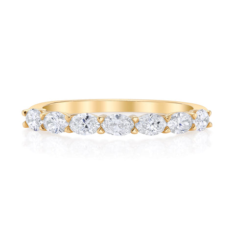 Two-Tone Bezel Diamond Curved Wedding Band