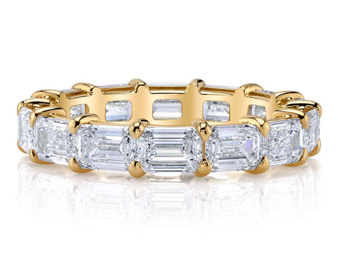 Two-Tone Bezel Diamond Curved Wedding Band
