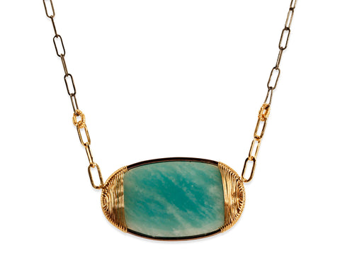 Pavé Rustic Gray Diamond Rectangle Pendant Necklace