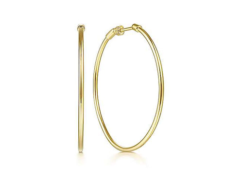 Classic Round 40mm Hoop Earrings in Yellow Gold