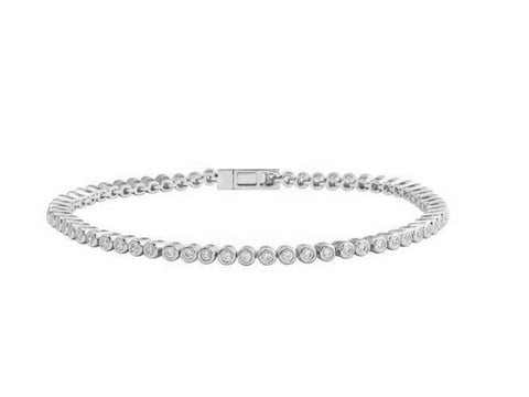 Diamond Bangle Bracelet in White Gold