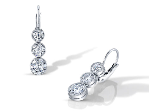 Upside Down (Inverted) Diamond Drop Earrings