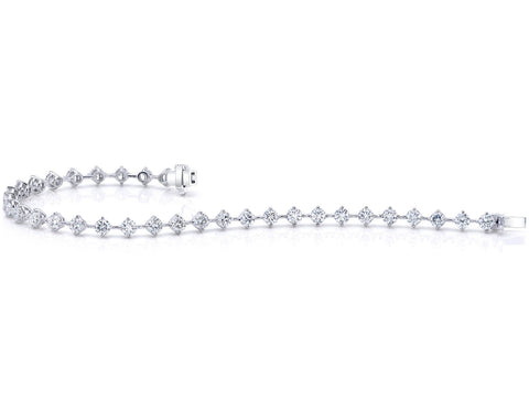 Diamond Bangle Bracelet in White Gold