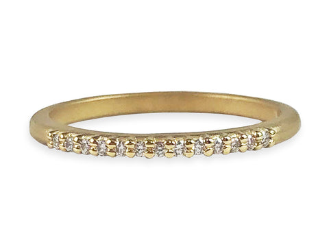 Two-Tone Bezel Diamond Curved Wedding Band