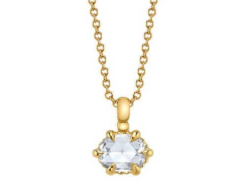Rose Cut Oval Cushion Diamond Necklace