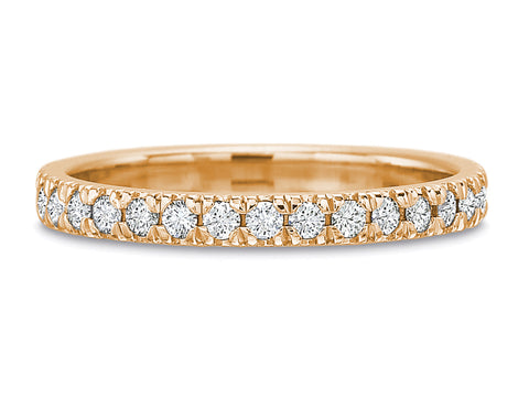 Two-Tone Bezel Diamond Curved Wedding Band