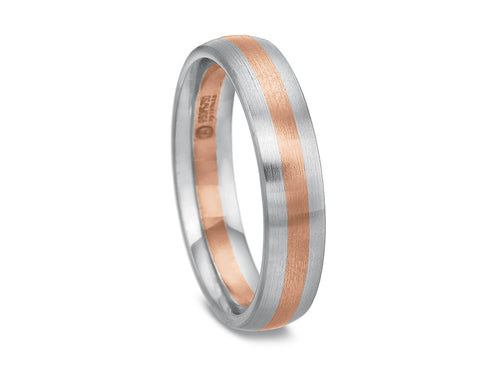 Platinum and 18K Red Gold Men's Wedding Band