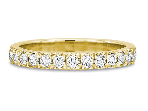 Two-Tone Bezel Diamond Curved Wedding Band