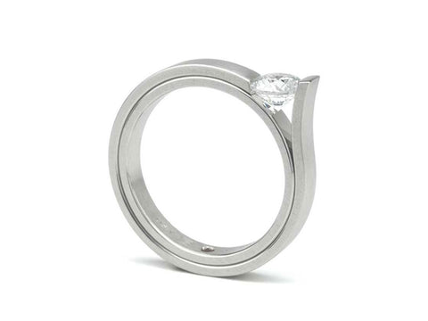 18K Rose Gold Tension-Bar Engagement Ring Mounting