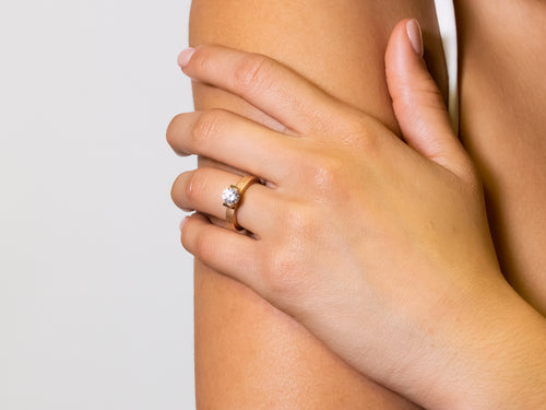 18K Rose Gold Tension-Bar Engagement Ring Mounting