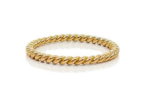 Two-Tone Bezel Diamond Curved Wedding Band