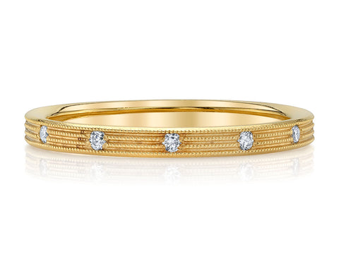 Diamond Chevron Wedding Band