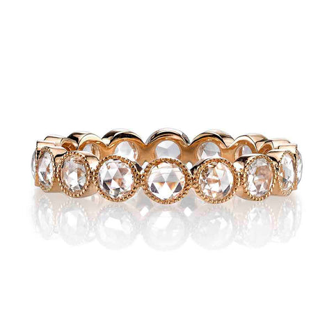 Two-Tone Bezel Diamond Curved Wedding Band