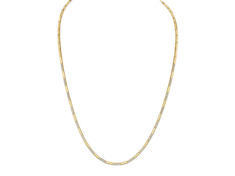 Pavé Rustic Gray Diamond Rectangle Pendant Necklace