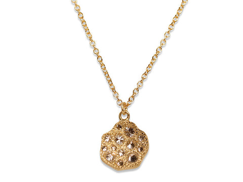 Pavé Rustic Gray Diamond Rectangle Pendant Necklace