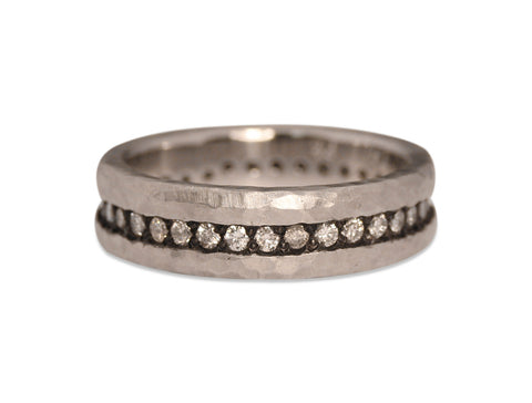 Abacus White Diamond Wedding Band