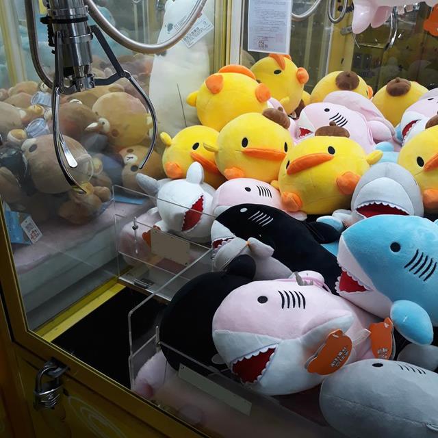 The merchandises and prizes in the claw machine
